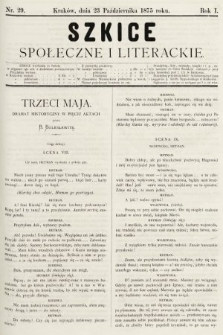 Szkice Społeczne i Literackie : pismo tygodniowe. 1875, nr 29