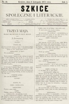 Szkice Społeczne i Literackie : pismo tygodniowe. 1875, nr 31