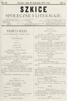 Szkice Społeczne i Literackie : pismo tygodniowe. 1875, nr 32