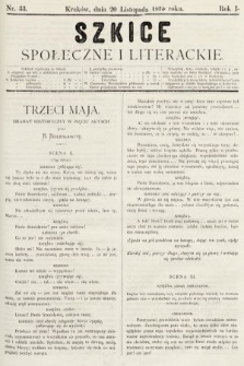 Szkice Społeczne i Literackie : pismo tygodniowe. 1875, nr 33