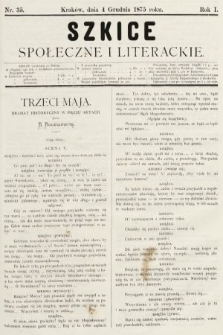 Szkice Społeczne i Literackie : pismo tygodniowe. 1875, nr 35