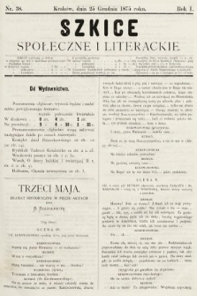 Szkice Społeczne i Literackie : pismo tygodniowe. 1875, nr 38