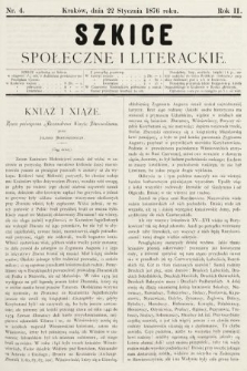 Szkice Społeczne i Literackie : pismo tygodniowe. 1876, nr 4