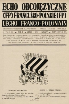 Echo Obcojęzyczne : czasopismo językowe dla wszystkich = L'Écho Franco-Polonais : journal linguistique pour tous. 1936, nr 7 FP