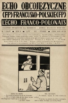 Echo Obcojęzyczne : czasopismo językowe dla wszystkich = L'Écho Franco-Polonais : journal linguistique pour tous. 1937, nr 2 FP