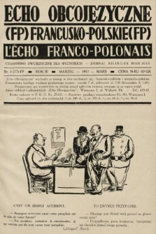 Echo Obcojęzyczne : czasopismo językowe dla wszystkich = L'Écho Franco-Polonais : journal linguistique pour tous. 1937, nr 3 FP