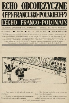 Echo Obcojęzyczne : czasopismo językowe dla wszystkich = L'Écho Franco-Polonais : journal linguistique pour tous. 1937, nr 5 FP