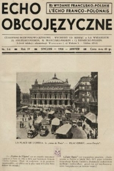 Echo Obcojęzyczne : czasopismo językowe dla wszystkich = L'Écho Franco-Polonais : journal linguistique pour tous. 1938, nr 1 B