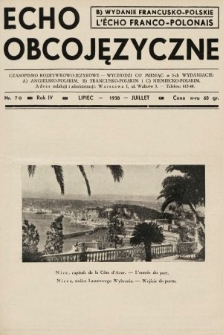 Echo Obcojęzyczne : czasopismo językowe dla wszystkich = L'Écho Franco-Polonais : journal linguistique pour tous. 1938, nr 7 B