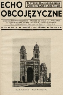 Echo Obcojęzyczne : czasopismo językowe dla wszystkich = L'Écho Franco-Polonais : journal linguistique pour tous. 1938, nr 12 B