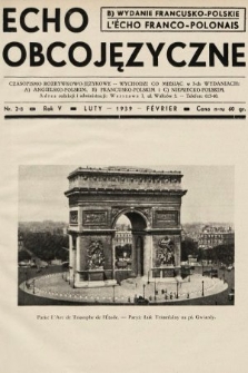 Echo Obcojęzyczne : czasopismo językowe dla wszystkich = L'Écho Franco-Polonais : journal linguistique pour tous. 1939, nr 2 B