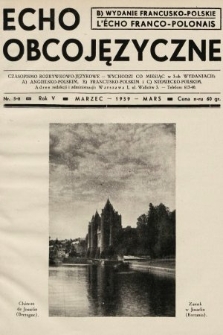 Echo Obcojęzyczne : czasopismo językowe dla wszystkich = L'Écho Franco-Polonais : journal linguistique pour tous. 1939, nr 3 B