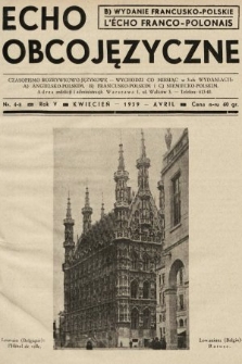 Echo Obcojęzyczne : czasopismo językowe dla wszystkich = L'Écho Franco-Polonais : journal linguistique pour tous. 1939, nr 4 B