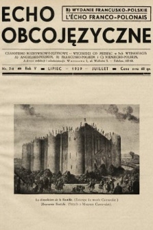 Echo Obcojęzyczne : czasopismo językowe dla wszystkich = L'Écho Franco-Polonais : journal linguistique pour tous. 1939, nr 7 B