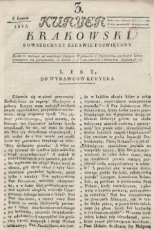 Kuryer Krakowski : powszechney zabawie poświęcony. 1827, nr 3