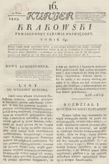 Kuryer Krakowski : powszechney zabawie poświęcony. 1827, nr 16