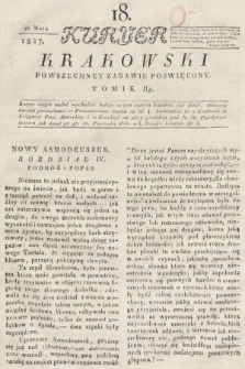 Kuryer Krakowski : powszechney zabawie poświęcony. 1827, nr 18