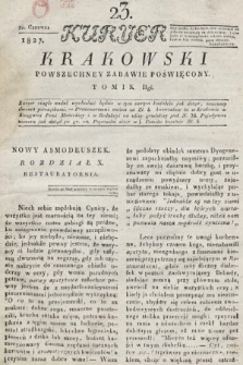 Kuryer Krakowski : powszechney zabawie poświęcony. 1827, nr 23