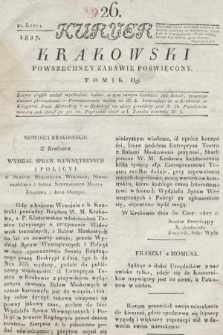 Kuryer Krakowski : powszechney zabawie poświęcony. 1827, nr 26