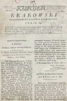 Kuryer Krakowski : powszechney zabawie poświęcony. 1827, nr 27