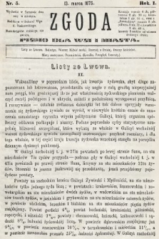 Zgoda : pismo dla wsi i miasta. 1875, nr 5