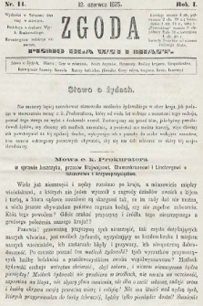 Zgoda : pismo dla wsi i miasta. 1875, nr 11