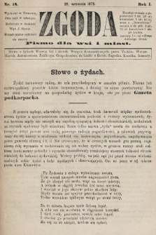 Zgoda : pismo dla wsi i miasta. 1875, nr 18