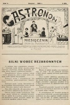 Gastronom : organ Związku Zawodowego Pracowników Przemysłu Gastronomiczno-Hotelowego w Polsce. 1926, nr 3