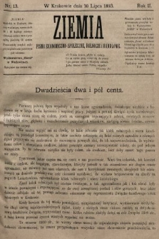 Ziemia : pismo ekonomiczno-społeczne, rolnicze i handlowe. 1893, nr 13