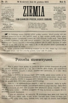 Ziemia : pismo ekonomiczno-społeczne, rolnicze i handlowe. 1893, nr 23
