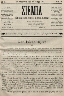 Ziemia : pismo ekonomiczno-społeczne, rolnicze i handlowe. 1894, nr 4