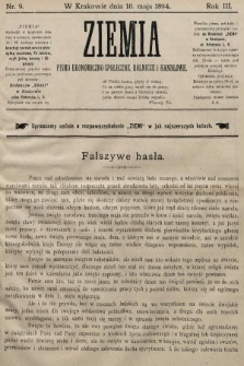 Ziemia : pismo ekonomiczno-społeczne, rolnicze i handlowe. 1894, nr 9