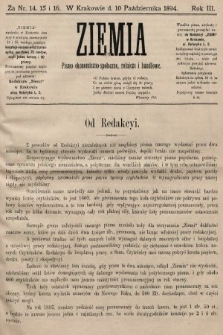 Ziemia : pismo ekonomiczno-społeczne, rolnicze i handlowe. 1894, nr 14, 15 i16