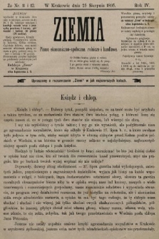 Ziemia : pismo ekonomiczno-społeczne, rolnicze i handlowe. 1895, nr 11 i 12