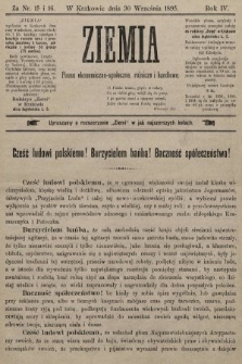 Ziemia : pismo ekonomiczno-społeczne, rolnicze i handlowe. 1895, nr 15 i 16