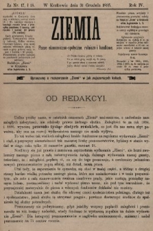 Ziemia : pismo ekonomiczno-społeczne, rolnicze i handlowe. 1895, nr 17