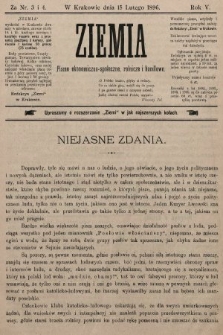 Ziemia : pismo ekonomiczno-społeczne, rolnicze i handlowe. 1896, nr 3 i 4