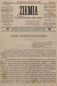 Ziemia : pismo ekonomiczno-społeczne, rolnicze i handlowe. 1896, nr 5 i 6