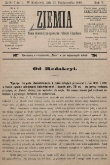 Ziemia : pismo ekonomiczno-społeczne, rolnicze i handlowe. 1896, nr 7 do 10