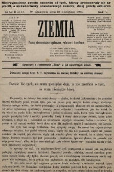Ziemia : pismo ekonomiczno-społeczne, rolnicze i handlowe. 1896, nr 11 i 12
