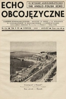 Echo Obcojęzyczne = The Anglo-Polish Echo : czasopismo rozrywkowo-językowe. 1939, nr 8 A