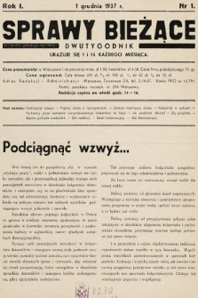 Sprawy Bieżące : dwutygodnik.1937, nr 1