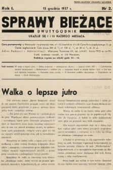 Sprawy Bieżące : dwutygodnik.1937, nr 2