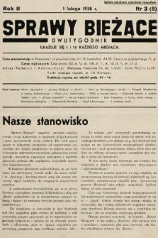 Sprawy Bieżące : dwutygodnik.1938, nr 3