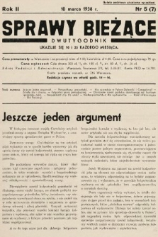 Sprawy Bieżące : dwutygodnik.1938, nr 5