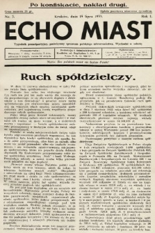 Echo Miast : tygodnik ponadpartyjny, poświęcony sprawom polskiego mieszczaństwa. 1933, nr 3 (po konfiskacie, nakład drugi)