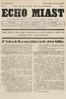 Echo Miast : tygodnik ponadpartyjny, poświęcony sprawom polskiego mieszczaństwa. 1933, nr 9