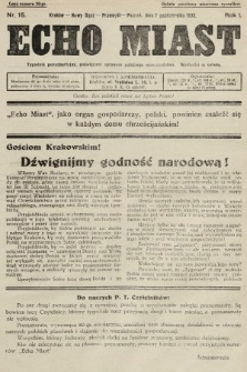 Echo Miast : tygodnik ponadpartyjny, poświęcony sprawom polskiego mieszczaństwa. 1933, nr 15