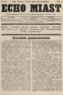 Echo Miast : tygodnik ponadpartyjny, poświęcony sprawom polskiego mieszczaństwa. 1933, nr 21