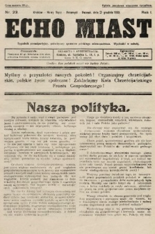 Echo Miast : tygodnik ponadpartyjny, poświęcony sprawom polskiego mieszczaństwa. 1933, nr 23